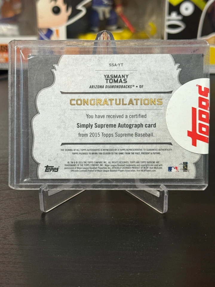 2015 Topps Supreme Baseball Simply Autograph #SSA-YT Yasmany Tomas Auto - Image 2 of 2