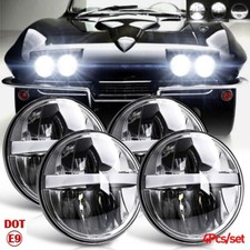 Fit Chevy Corvette C3 68-82 5 34 5.75 Led Headlights Hilo Beam Drl Lamp 4pcs
