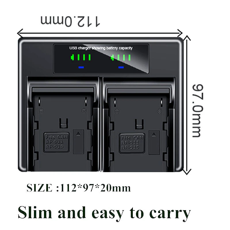 Dual Battery Charger For Canon BP-911 914 915 945 950 950G 955 930 935 925 970 - Image 4 of 4