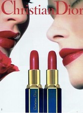 publicité Advertising  1022  1989   maquillage rouge lèvres Dior