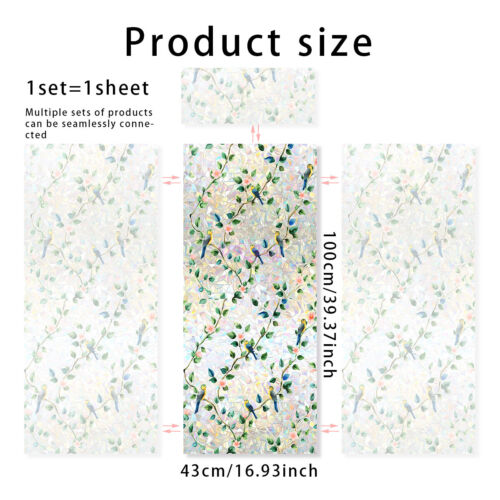 HOT Static Cling Privacy Window Film Glueless Frosted Decor Window Glass Film - Picture 44 of 66