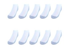 Hanes Boys White No Show Sock 10 Pair Size md shoe size 9-2.5