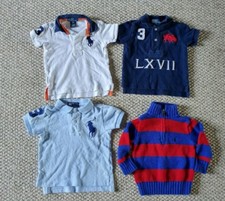 RALPH LAUREN POLO SHIRTS AND SWEATER LOT Boys Sz 12MTHS BIG Pony