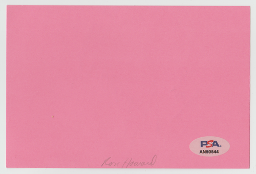 Scheda indice firmata RON HOWARD 4x6 autografo certificato PSA/DNA autentica AUTO - Foto 2 di 2