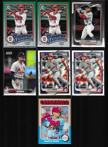 LOTE de novato 2024 Masyn Winn radiocontrol Bowman cromo + Topps Stadium Heritage Cardinals