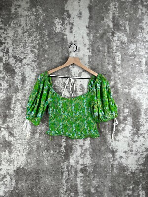 smocked crop top off the shoulder