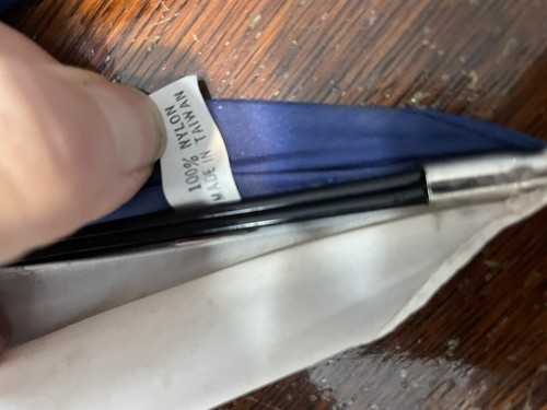 Large golf umbrella 51” Nylon Umbrella Made In Taiwan Vintage, Blue & White - Picture 9 of 10
