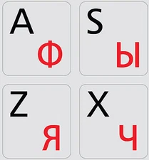 RUSSIAN-ENGLISH KEYBOARD STICKER NON TRANSPARENT GREY FOR COMPUTER  LAPTOP