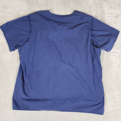 Landau Scrub Top Mens Large Blue Medical Dental Hospital Nurse Doctor Tech - Picture 2 of 9