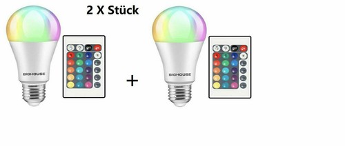 2 X LED Glühbirne E27 Farbwechsel, 4W ersetzt 35W, 380 Lumen per Fernbedienung - Bild 4 von 11