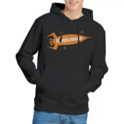 Nickelodeon Brand Nick Retro Rocket Logo Hoodie S-2XL, schwarz