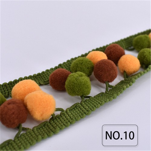 3 Yard Colorful Tassel Trim Fringe Pom Balls Ribbon Fabric Sewing Band DIY Craft - Picture 22 of 22
