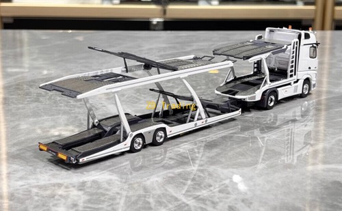 ZD GCD 1:64 White AMG Actros Gigaspace 4x2 Trailer Truck Model Diecast Metal Car - Picture 4 of 10