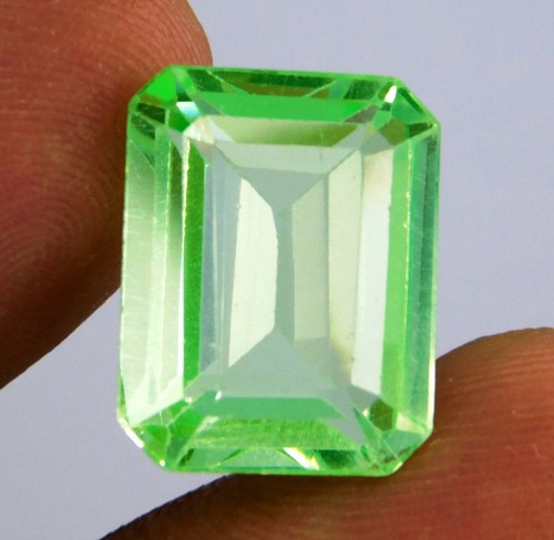 Premium 13.95 Ct Natural Peridot Emerald Shape Loose Gemstone CERTIFIED - Picture 2 of 8