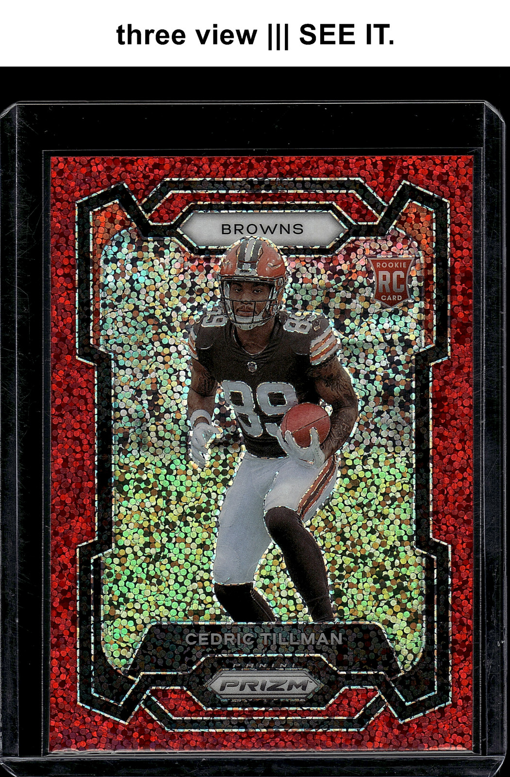 🔴𝙋𝙍𝙄𝙕𝙈 CEDRIC TILLMAN 2023 Panini Prizm Red Sparkle #321 RC Rookie!