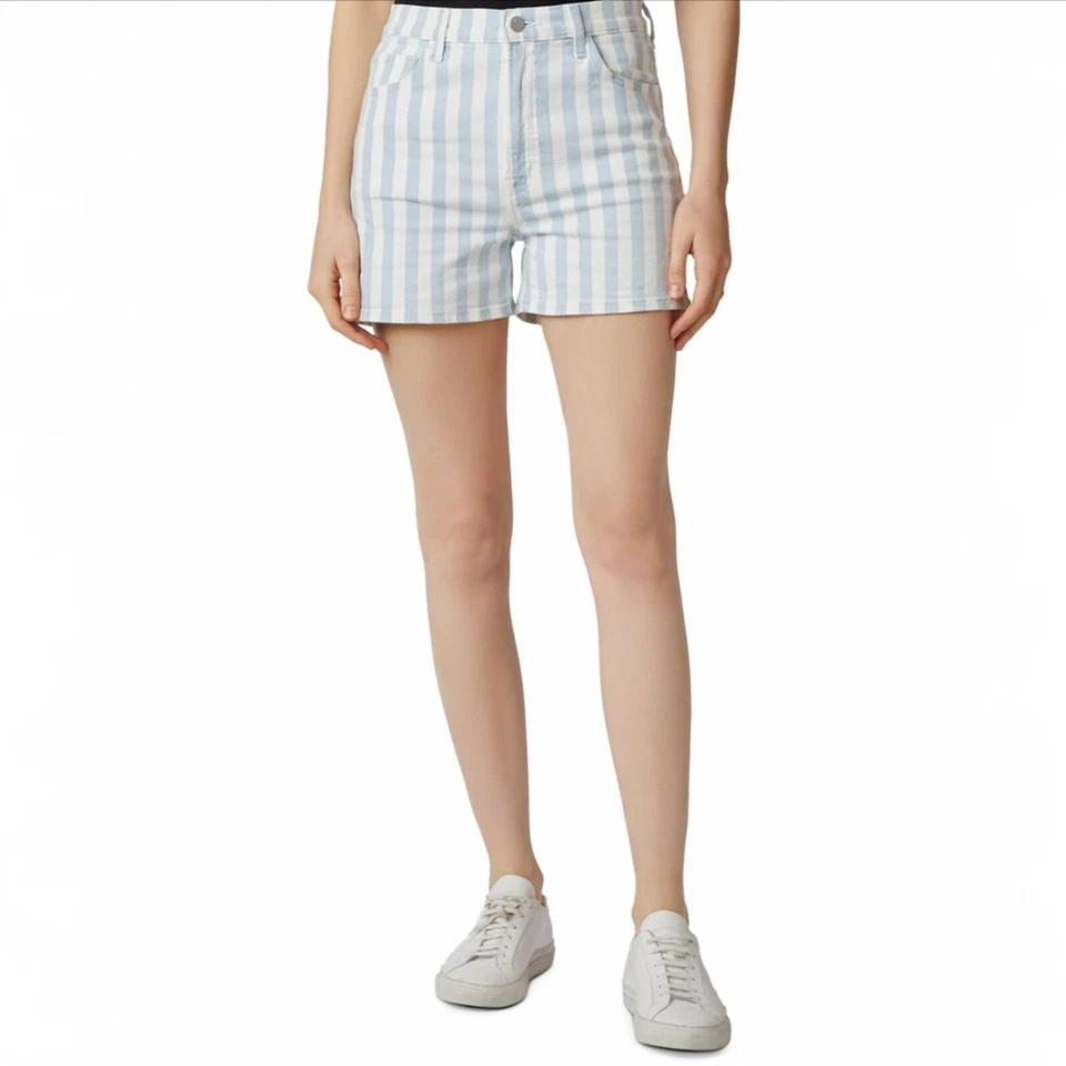 Pantalones Cortos Jules Mujer Marca J Azul Denim Rayas Tiro Alto Eco Lavado Talla 24 Foto 2 de 4