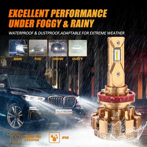 AUXBEAM Canbus LED Headlight Conversion Bulbs for Nissan Rogue 2014-2020 White - Foto 9 di 12