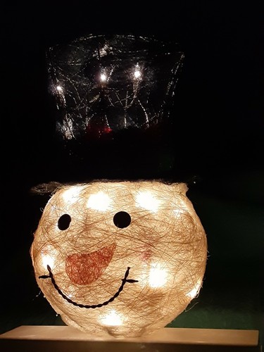 SNOWMAN Head Wearing A Black Top Hat Light Up Plug In 15.5" Tall Christmas - Picture 7 of 12