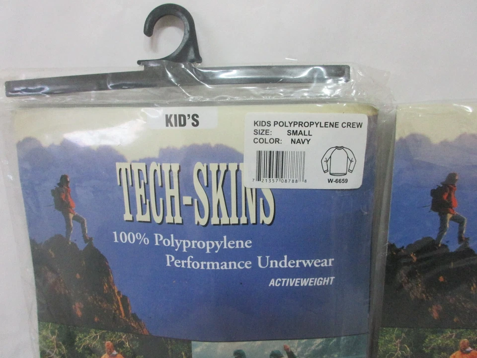 2 LOT Terramar Tech-Skins Thermal Base layer Crew Top Shirt Underwear Blue Small - Image 3 of 4