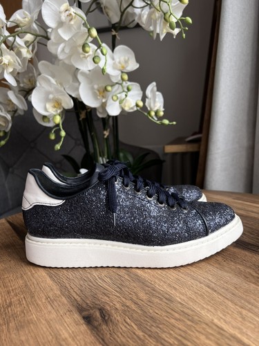 GEOX RESPIRA Trainers EU 37UK 4 D THYMAR C Navy Blue Glitter Sneakers - Imagen 3 de 8