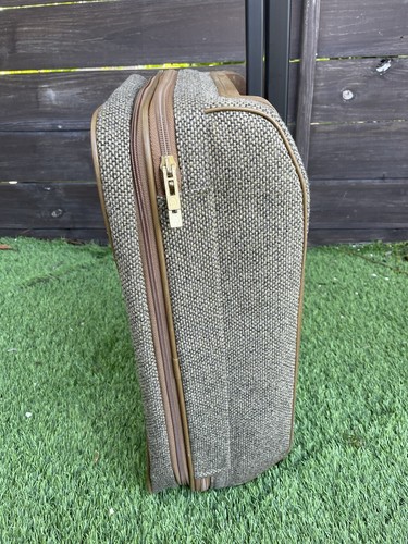 Vintage Hartmann Tweed Leather Luggage Rolling Suitcase Wheeled Carry On 22"x15" - Picture 16 of 22