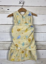 HALO SleepSack Swaddle Sz NB 6 12lbs Yellow Fleece Jungle Animals Unisex