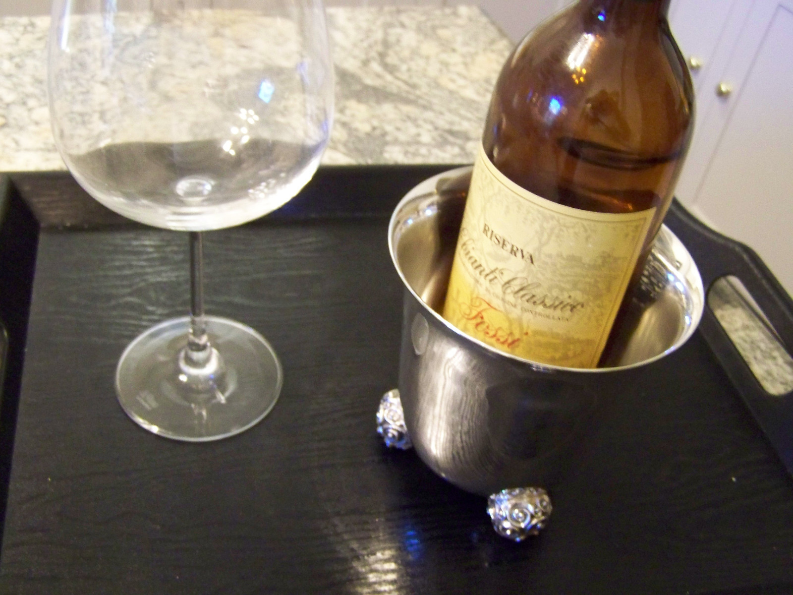 French Silver ART NOUVEAU STYLED TALL VASE or BOTTLE HOLDER- OUR FineThings4sale