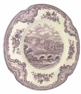 Antique Johnson Bros Purple 'Old Britain Castle TransferWare