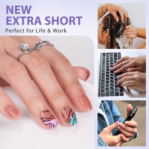Extra Short Almond Nail Tips - Gel Press On Nails Clear Soft Fake Nails - 320pcs - Picture 9 of 9