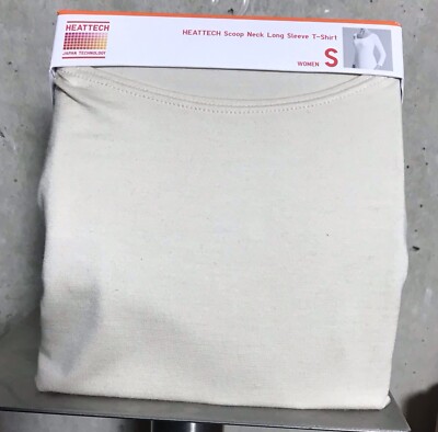 UNIQLO Heattech Thermo Langarm mit weitem Rundhals T-shirt Anti-Odour S
