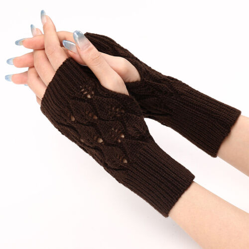 Winter Fingerless Arm Warmer Gloves Hand Soft Mittens Protected Knitted Gloves ☋ - Picture 8 of 21