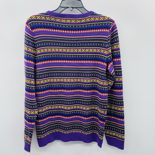 Holiday Lane Big Boys Size XL Bright Stripe Fair Isle Sweater in Purple $40 203 - Picture 5 of 8
