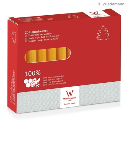 100%Bienenwachs Christbaumkerzen 20x 100x13mm Baumkerzen aus 100% Bienenwachs - Bild 1 von 4