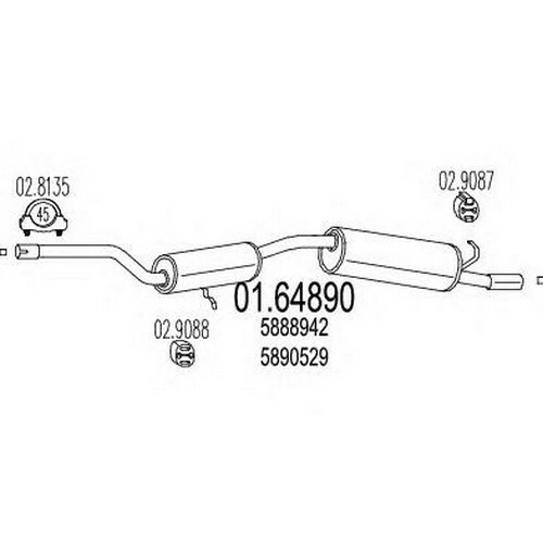 MARMITTA POSTERIORE PER FIAT UNO 75 i.e. 1.5 2 VOL KW 55 10/85> 25.30.09 - Imagen 1 de 1