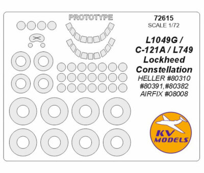 1/72 Lockheed Constellation L1049G/C-121A/L749 Masking for Heller/Airfix #08008