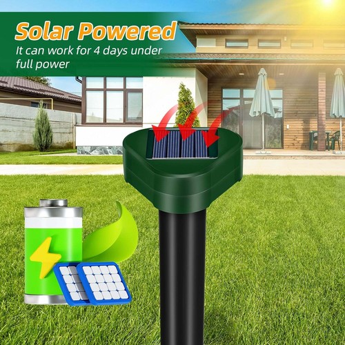 1 pack of 4 Solar Power Ultrasonic Repellent Mice Gopher Mole Pest SnakeRepeller - Picture 2 of 12