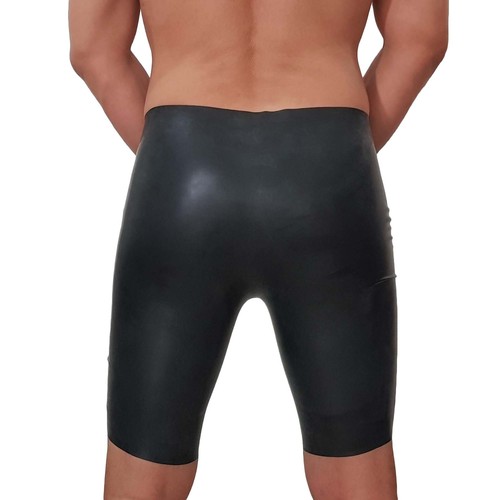 Brand New Open Latex Rubber Shorts Short Pants Trousers Black (one size) - Picture 6 of 7