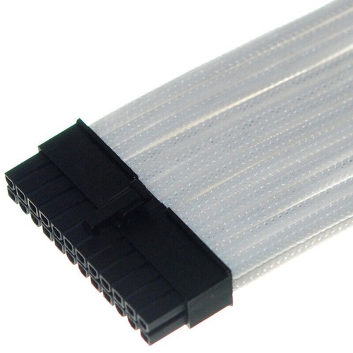 Shakmods 24pin ATX Motherboard 45cm White Sleeved Extension + 2 Cable Combs - Picture 3 of 6