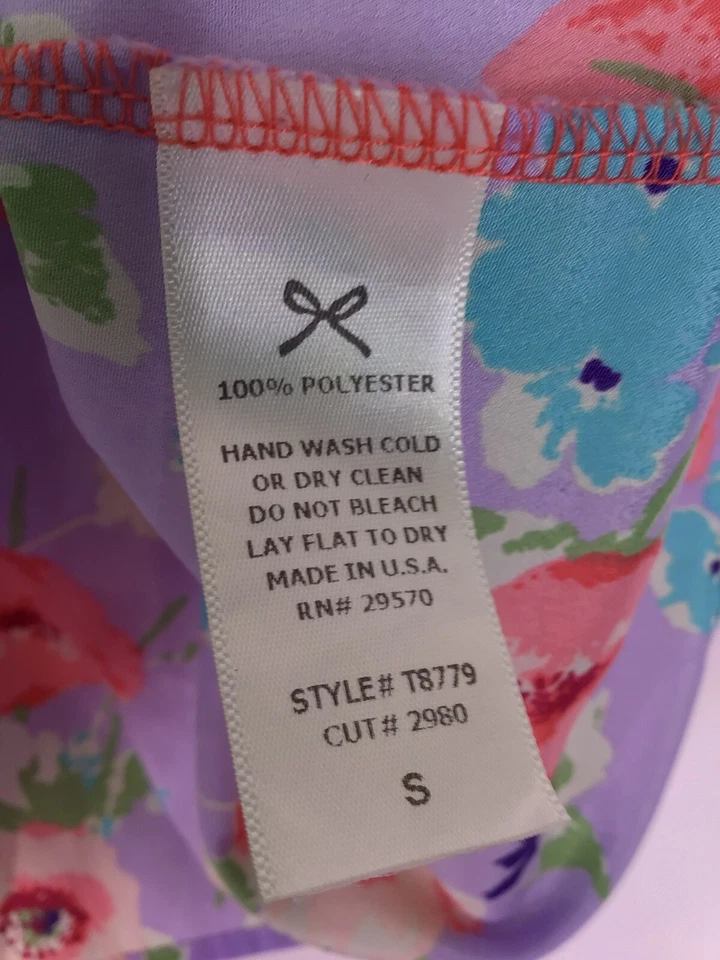 Túnica Regata Everly Anthropologie Roxa Floral Feminina Tamanho Pequeno Estilo T8779 - Imagem 4 de 4