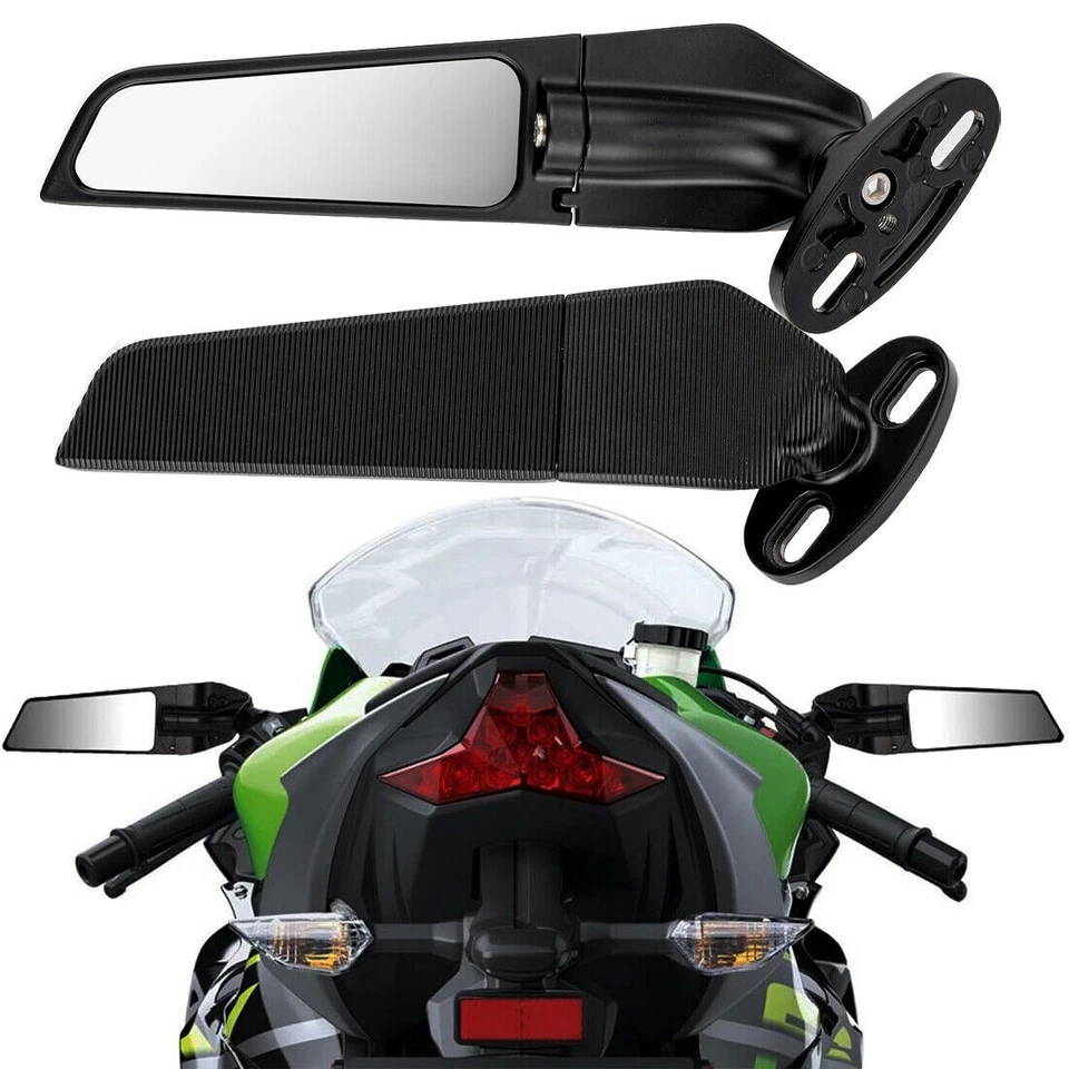 Pair Winglet Stealth Rearview Wind Wing Mirror for Honda CBR500R 2013 14 15 2016 Foto 4 de 4