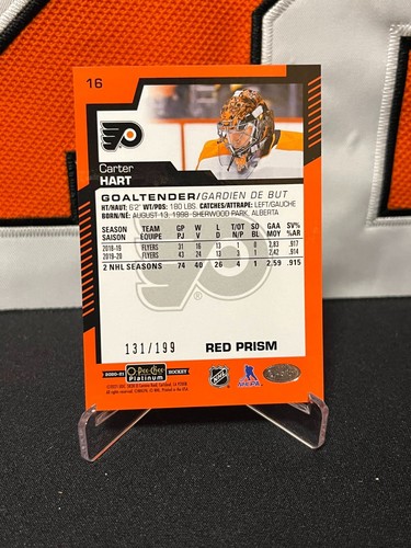 Carter Hart # Flyers # 2020-21 O-Pee-Chee PLATINUM RED PRIZM /199 #16 - Bild 2 von 2