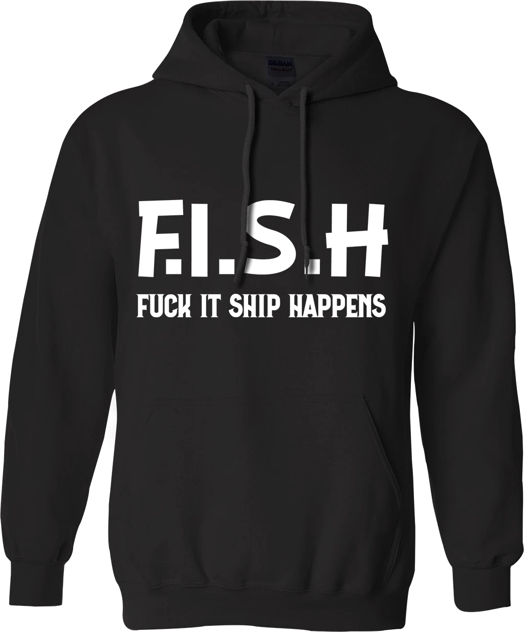 RHUDE FELPA CON CAPPUCCIO FISH SHIP HAPPENS Divertente Scherzo Rude Parodia Commedia Sarcastica Novità Regali