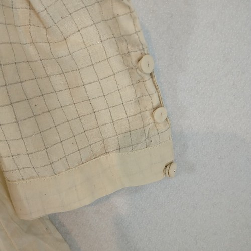 Maxi abito Buna Studio panna cotone ricamo floreale nappe bottoni XL - Foto 18 di 19