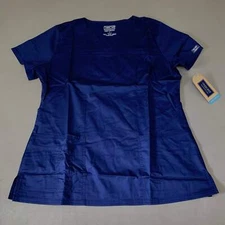 CHEROKEE Modern Classic Scrubs Top Core Stretch Women's SZ M Navy 4727