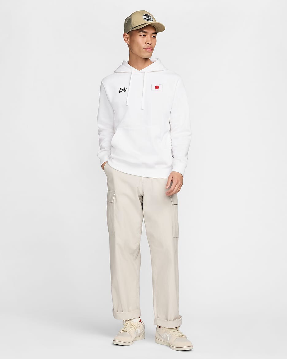 Nike SB】 Olympics 2024 Japan Fleece Pullover Hoodie White FZ4101
