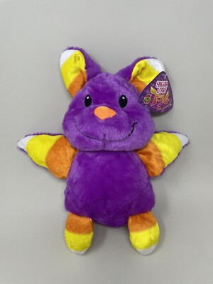 Creepy Cute Halloween Candy Corn Bat Plush Purple Stuffed Animal Toy Kellytoy