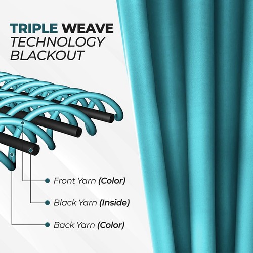 Classic 52" Wide Solid Back Tabs Room Darkening Blackout Curtain Panel Set of 2 - Picture 16 of 172