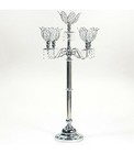 35" CANDELABRA SILVER FINISH WITH STONES ~ CANDLE HOLDER ~ CANDLE HOLDER ~ HOME