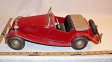 DOEPKE MG SPORTS CAR LARGE DIECAST TOY MODEL 1950s IN RED COMPLETE