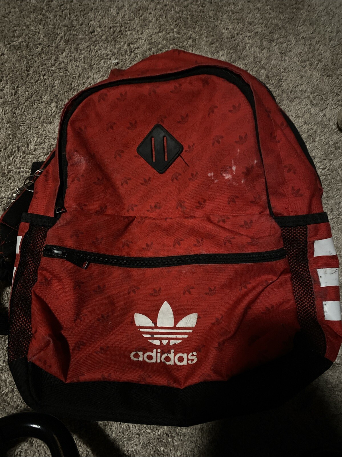 NWT $50 Adidas Youth Originals Scarlet Red Black White Base Backpack One Size